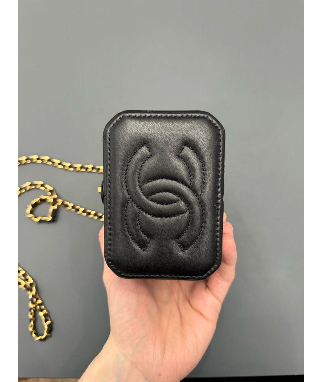 CHANEL Черная кожаная сумка через плечо, фото 5