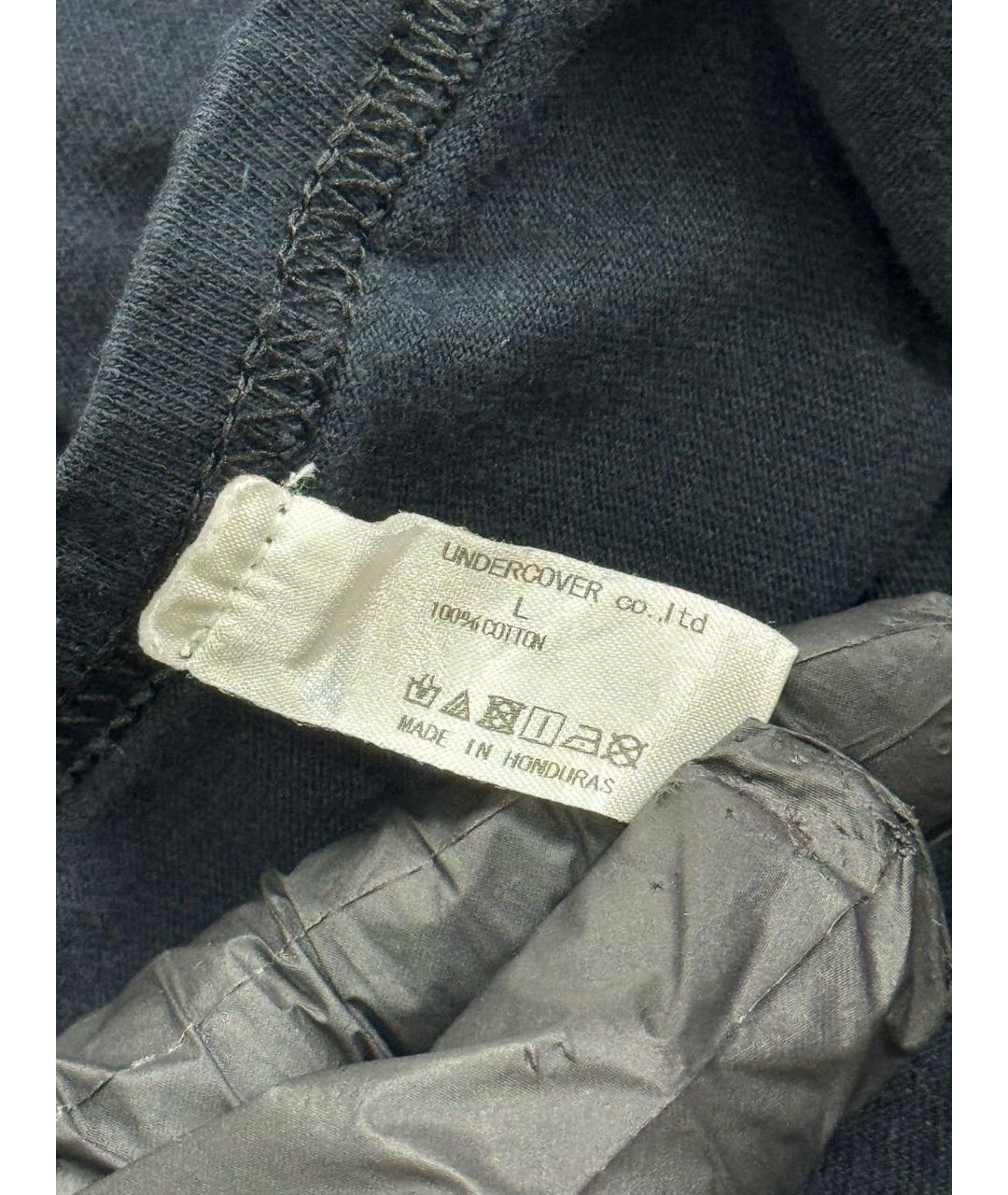 UNDERCOVER Темно-синяя хлопковая футболка, фото 7