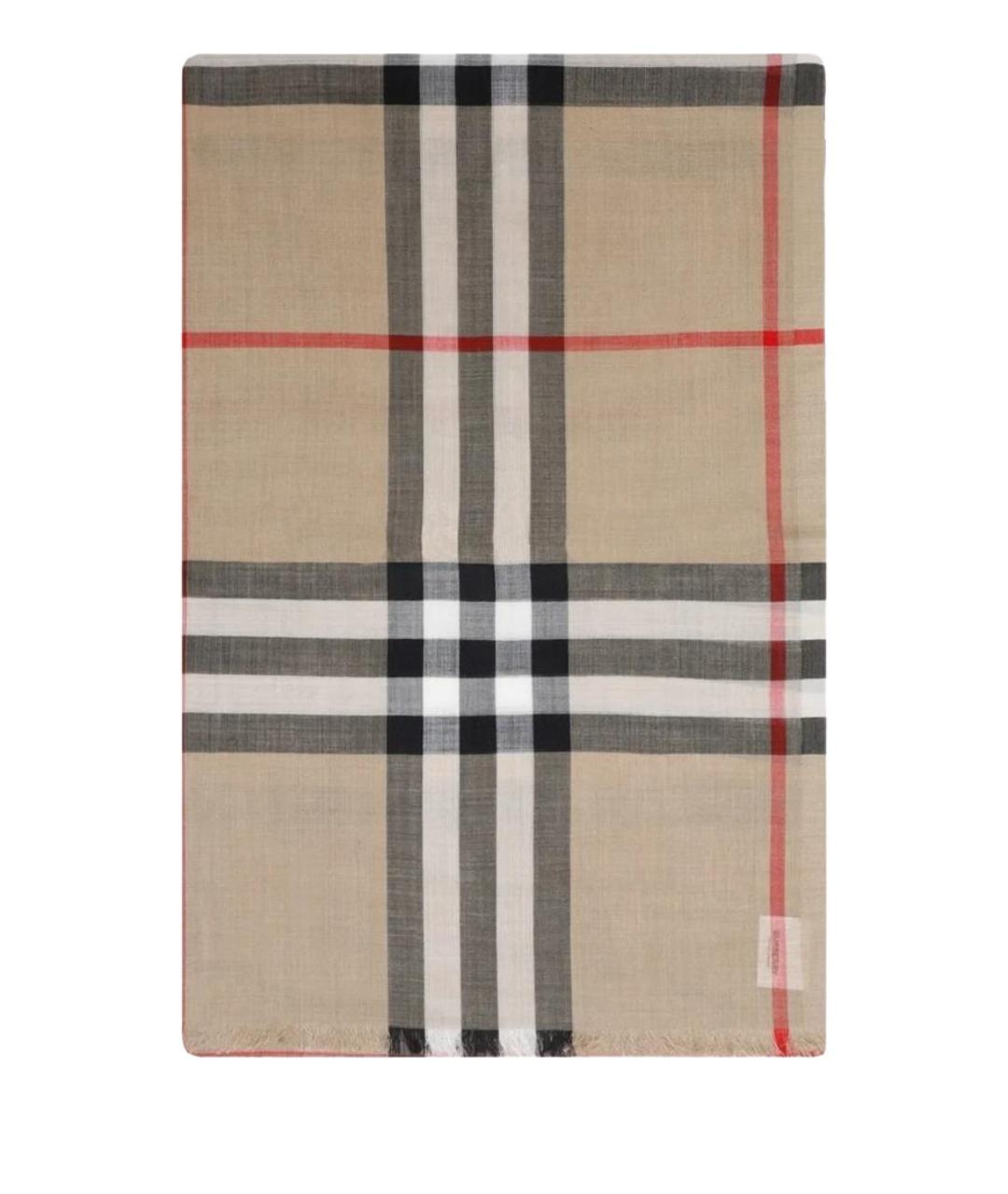 BURBERRY Бежевый шарф, фото 1