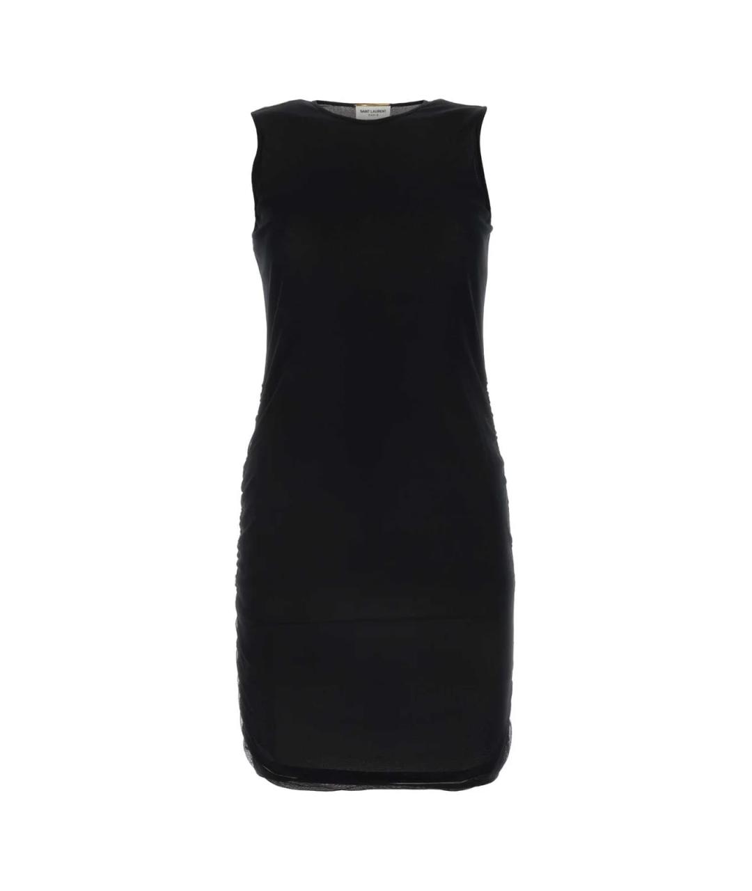 SAINT LAURENT Черное полиамидовое коктейльное платье, фото 1