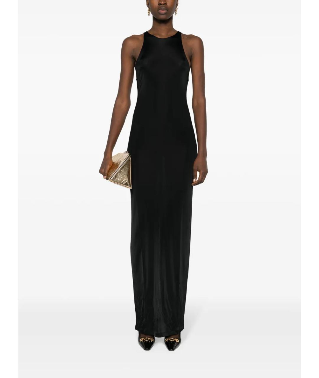 SAINT LAURENT Черное вискозное вечернее платье, фото 2