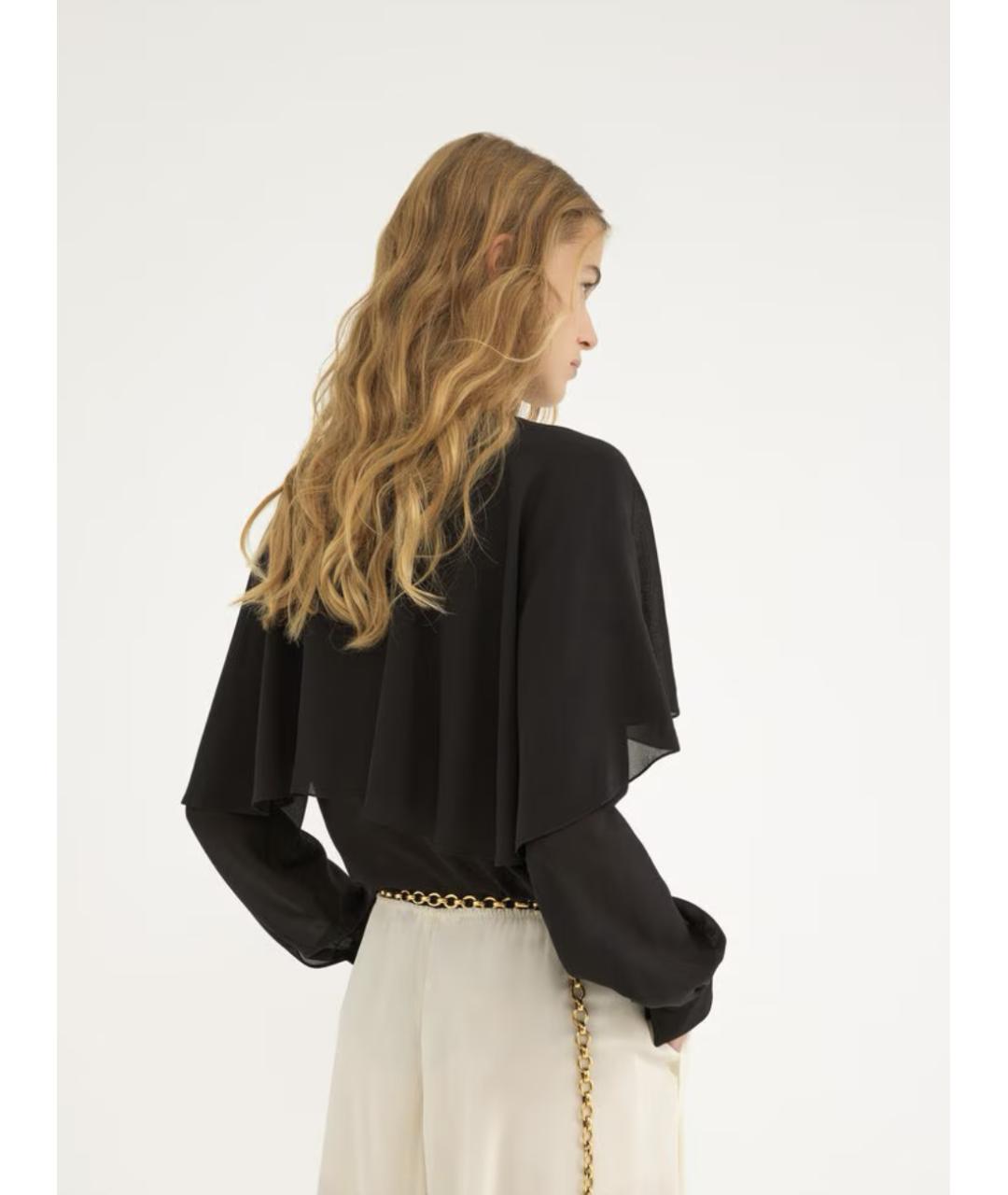 CHLOE Черная шелковая блузы, фото 4