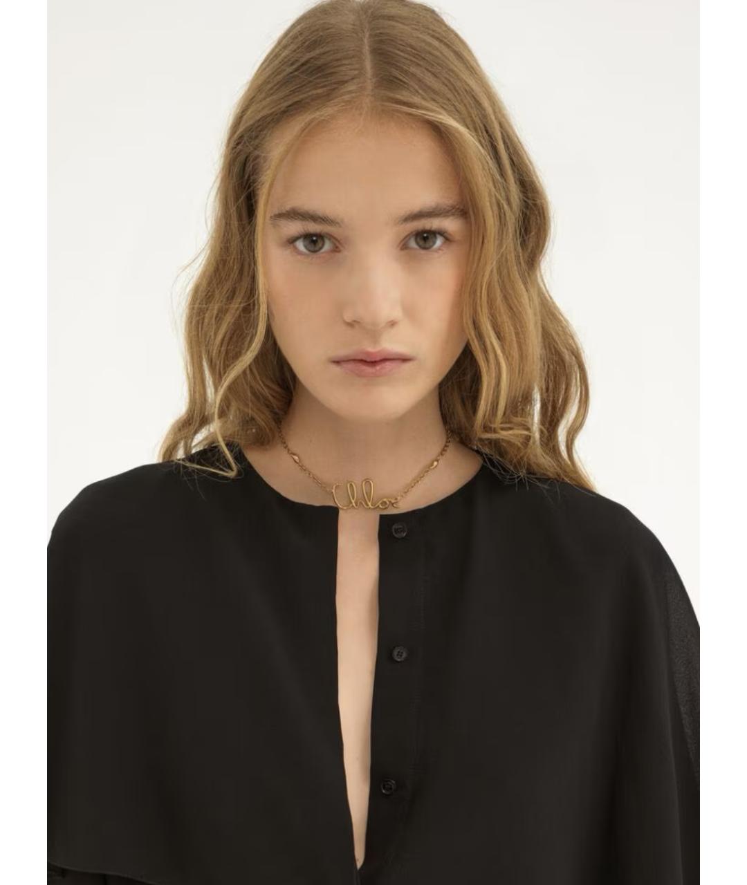 CHLOE Черная шелковая блузы, фото 5