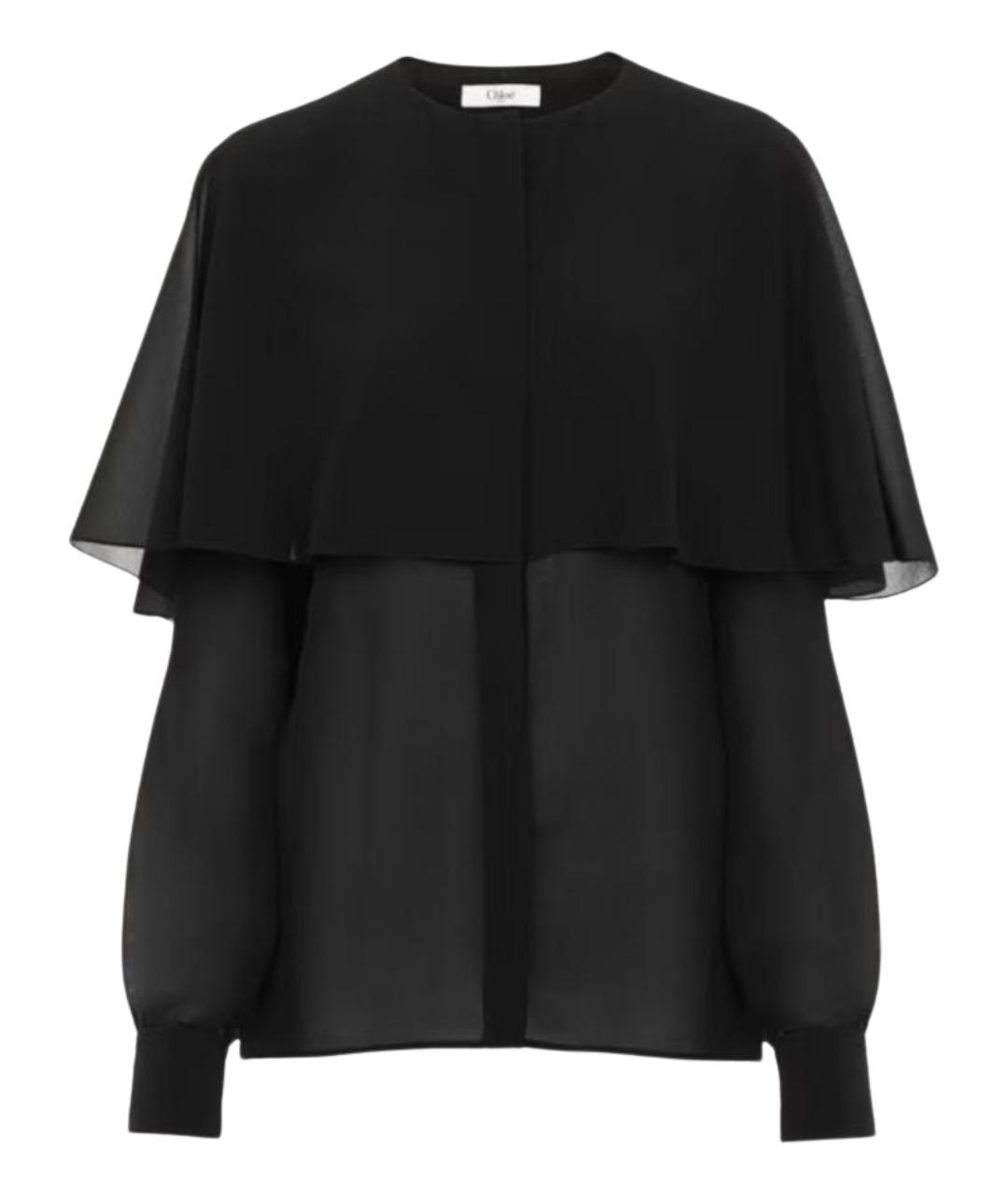 CHLOE Черная шелковая блузы, фото 1