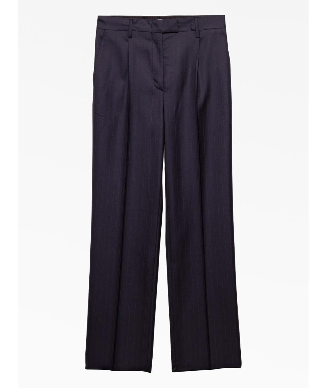 PRADA Темно-синие шерстяные прямые брюки, фото 5