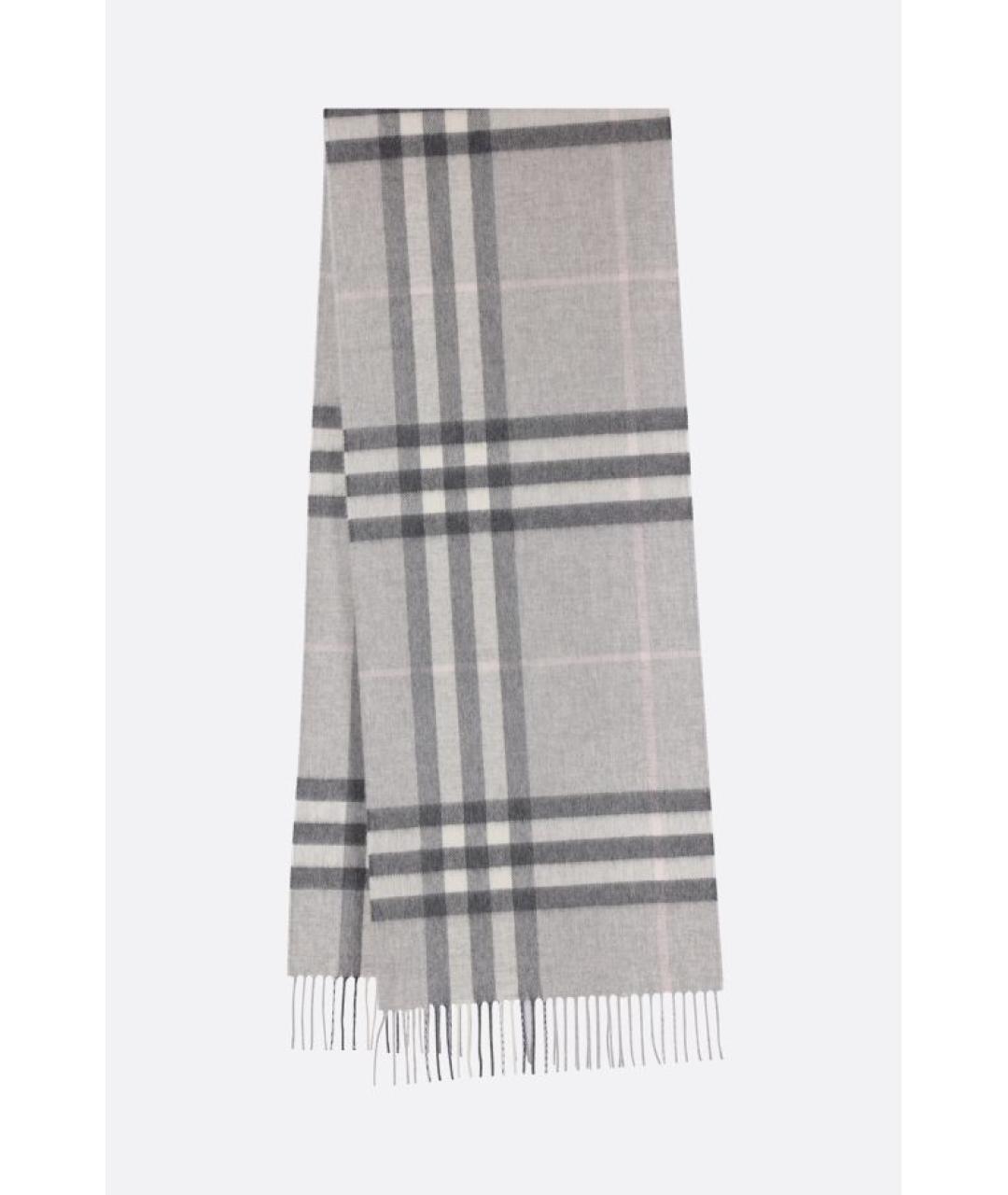 BURBERRY Серый кашемировый шарф, фото 2