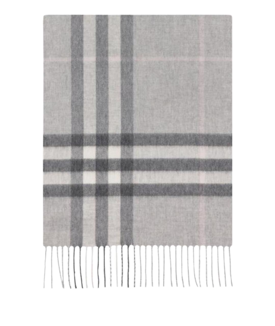 BURBERRY Серый кашемировый шарф, фото 1
