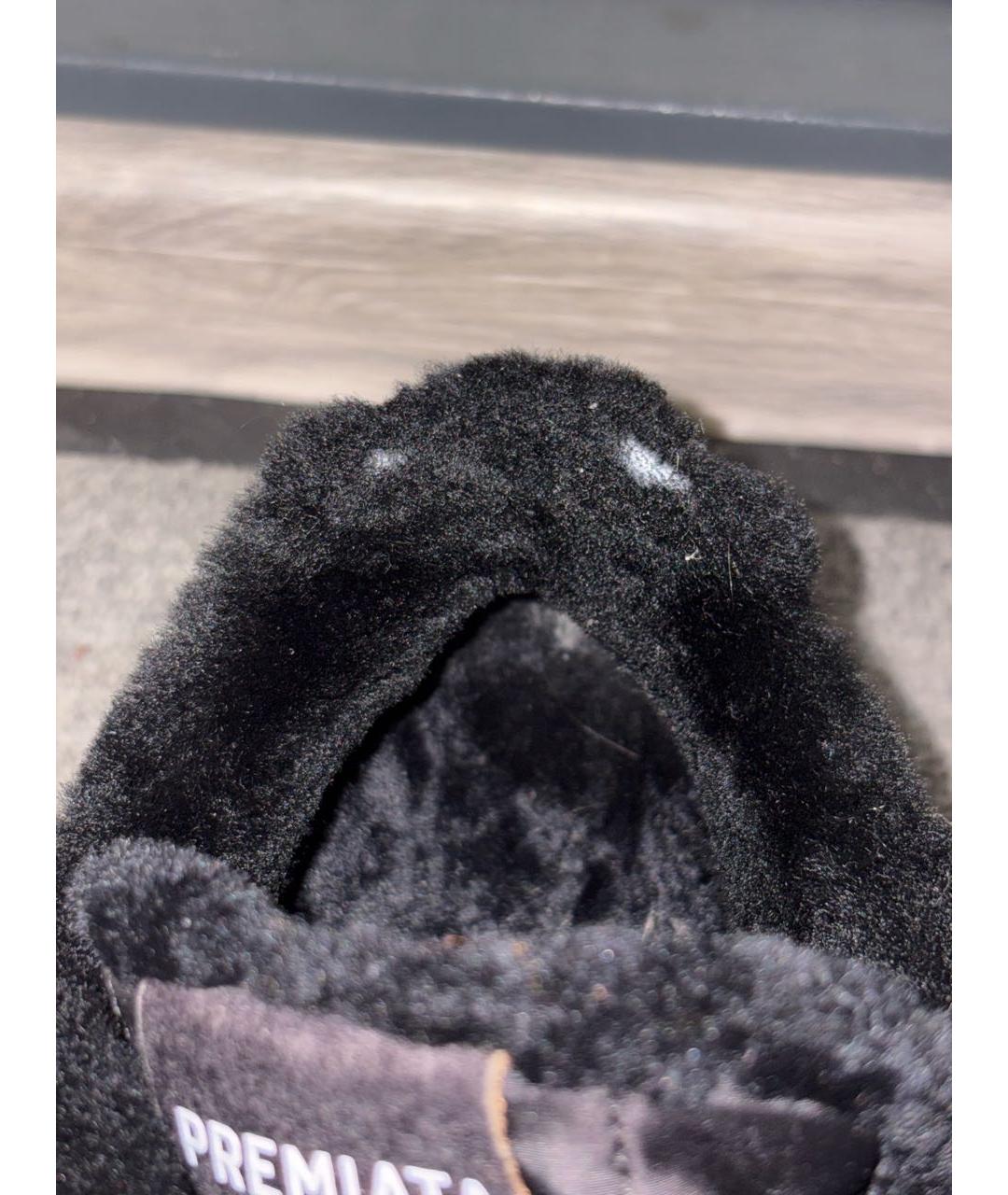 PREMIATA Черные кожаные низкие кроссовки / кеды, фото 7
