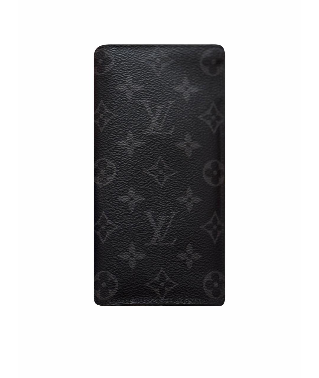 LOUIS VUITTON Черный кожаный кошелек, фото 1