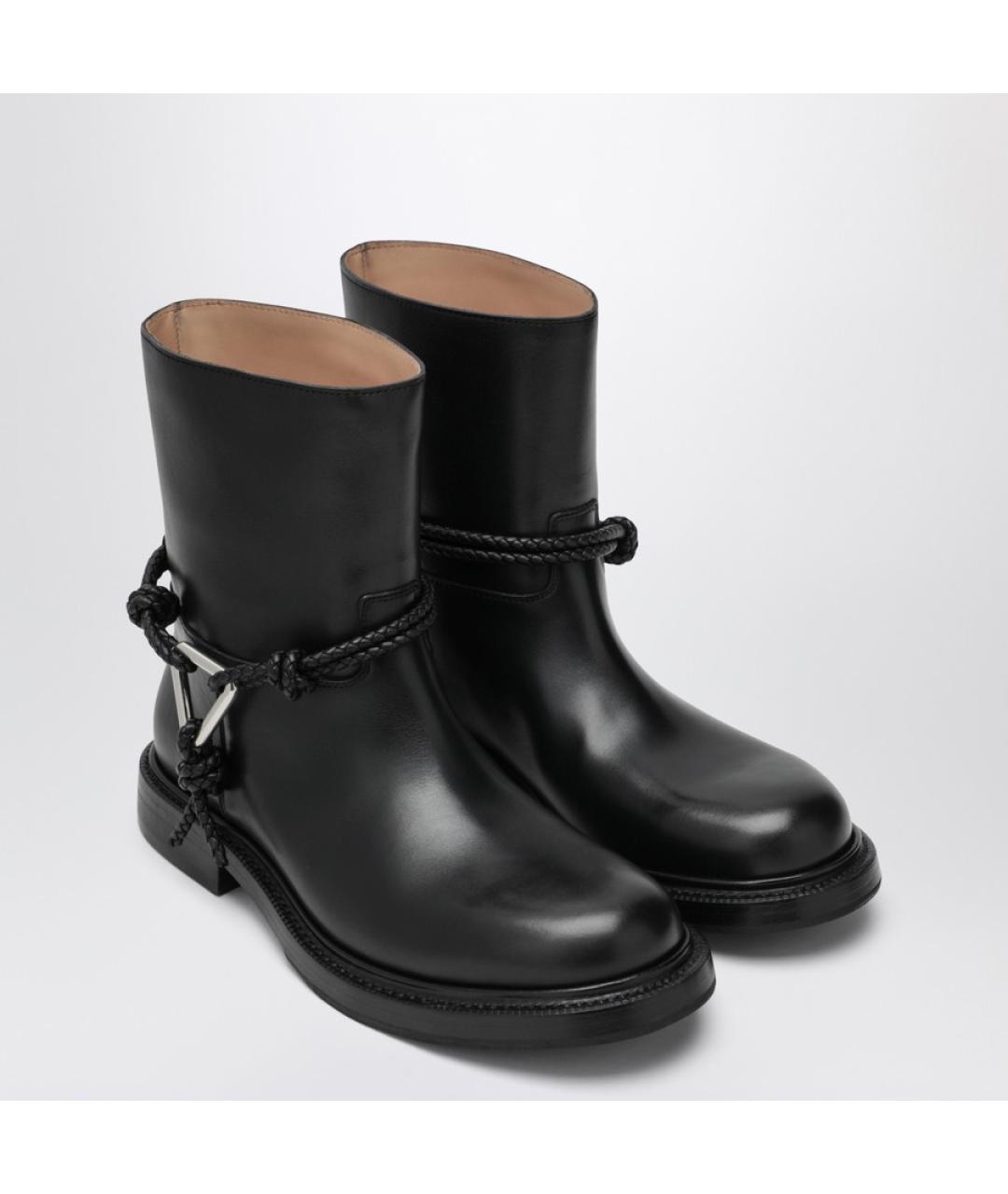 BOTTEGA VENETA Черные кожаные ботинки, фото 2