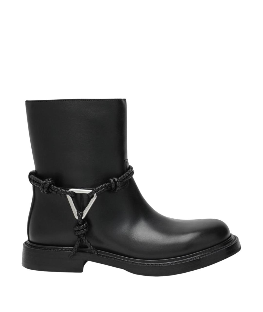 BOTTEGA VENETA Черные кожаные ботинки, фото 1