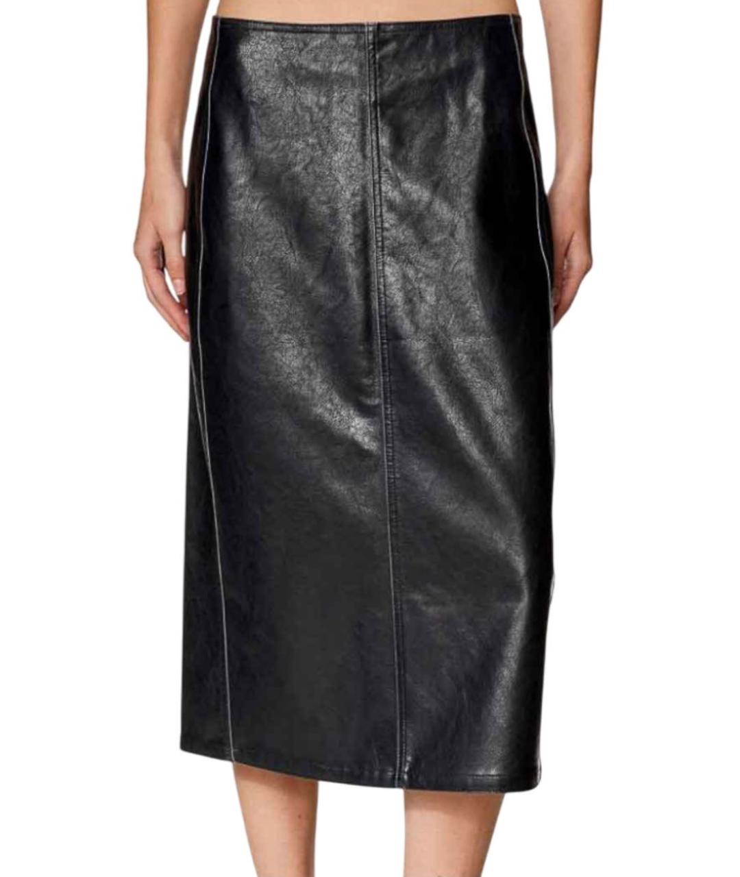 DIESEL Черная вискозная юбка миди, фото 3