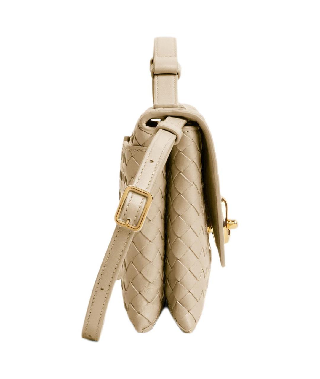 BOTTEGA VENETA Бежевая кожаная сумка через плечо, фото 2
