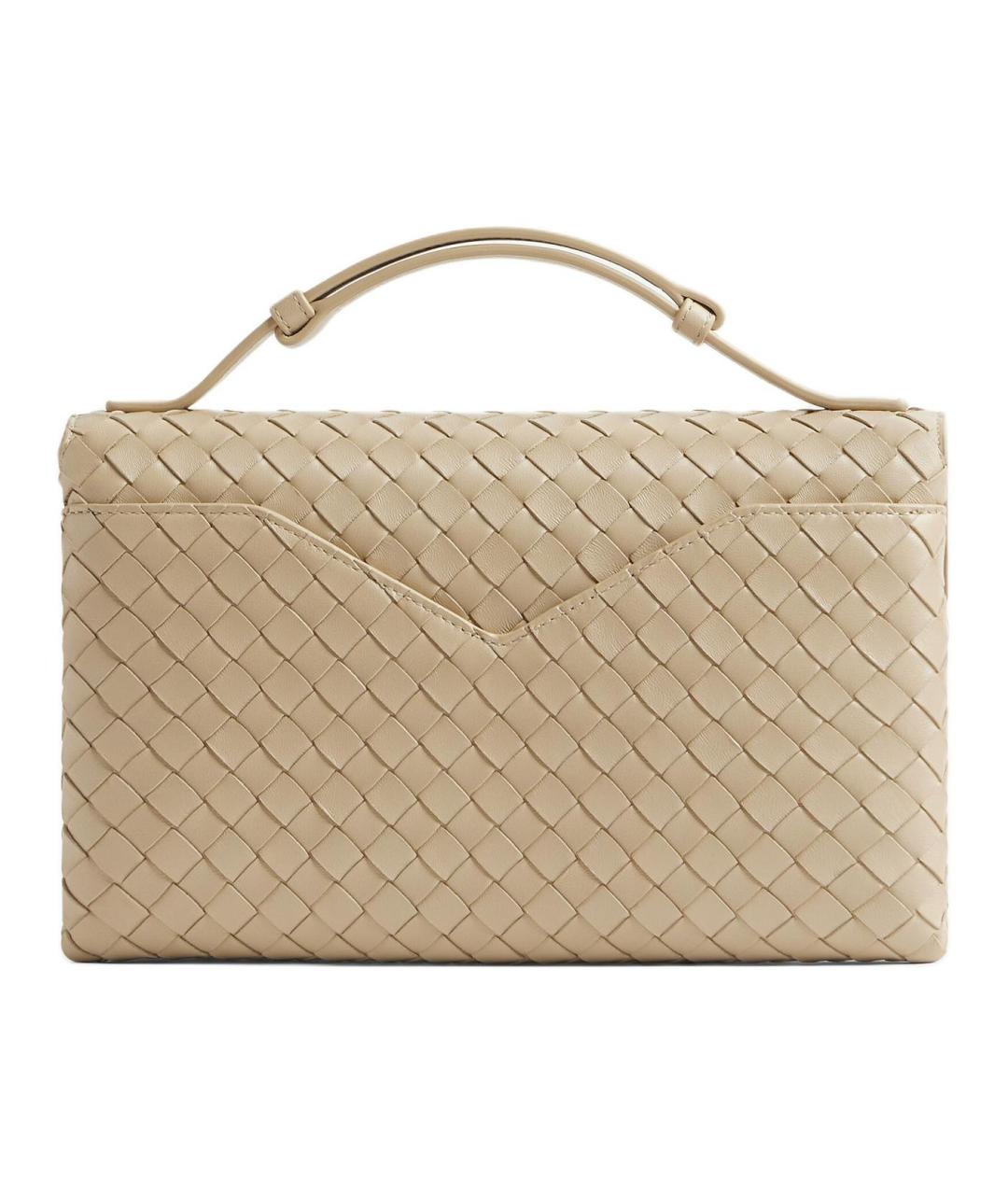 BOTTEGA VENETA Бежевая кожаная сумка через плечо, фото 3