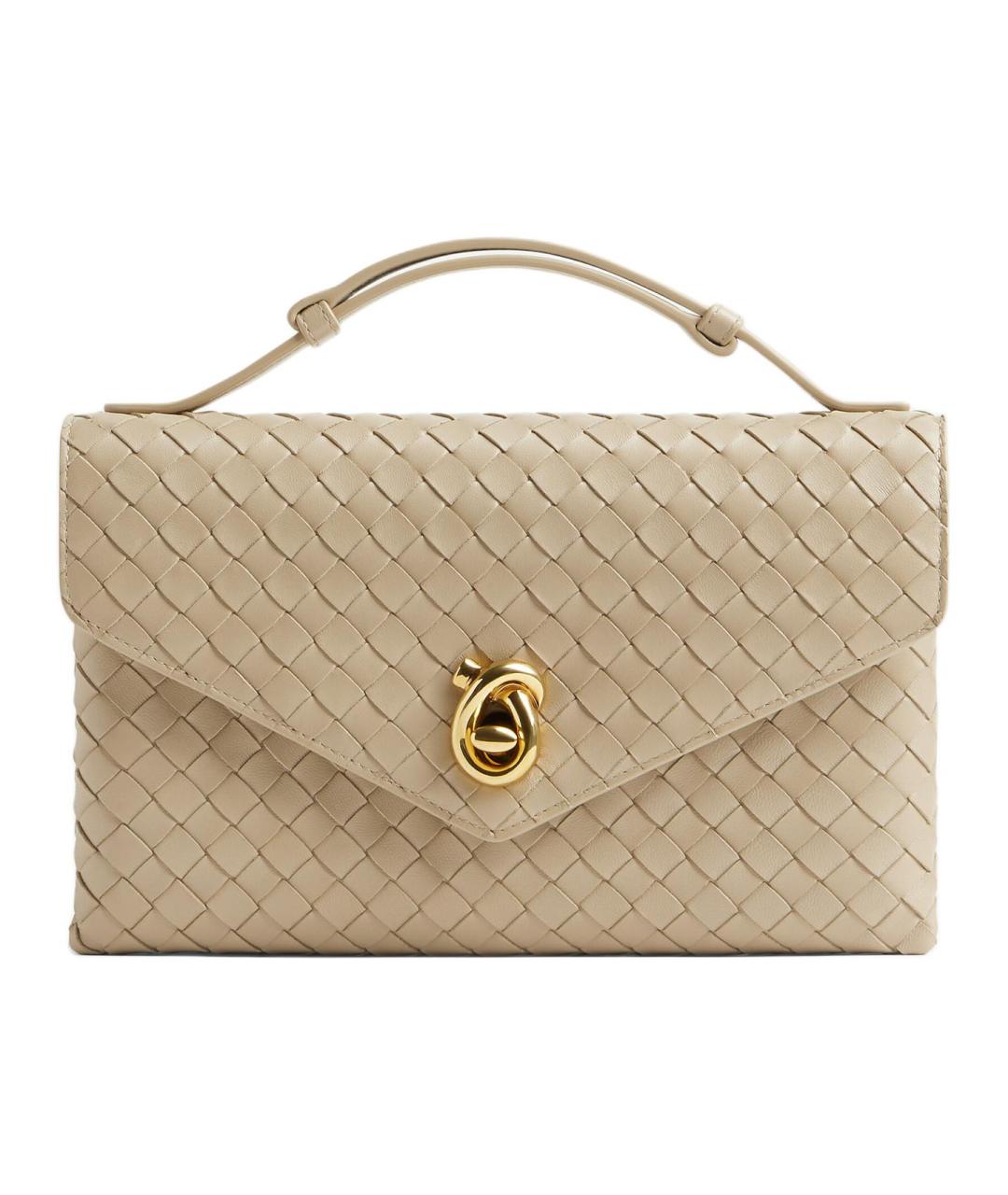 BOTTEGA VENETA Бежевая кожаная сумка через плечо, фото 1