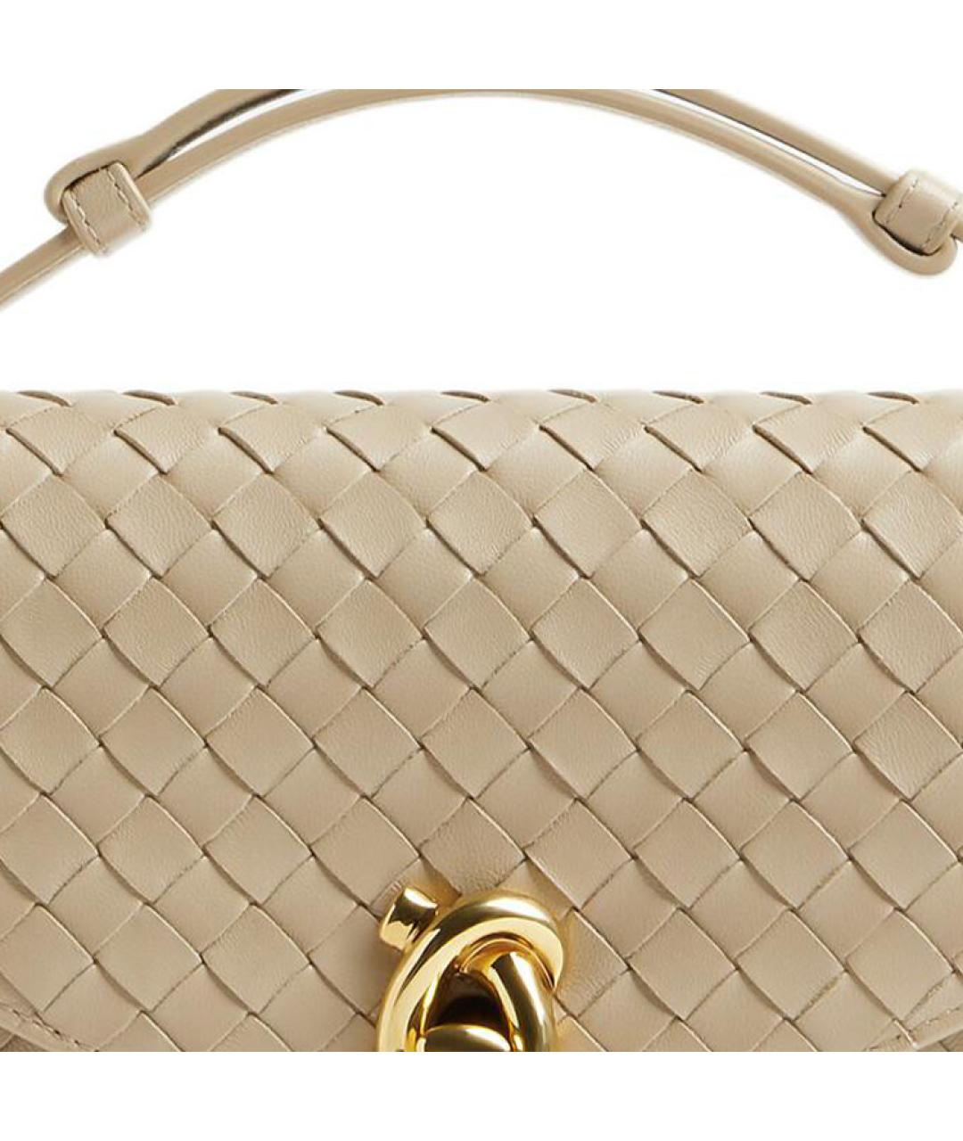 BOTTEGA VENETA Бежевая кожаная сумка через плечо, фото 6