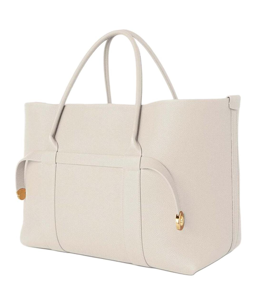 LORO PIANA Белая кожаная сумка с короткими ручками, фото 2