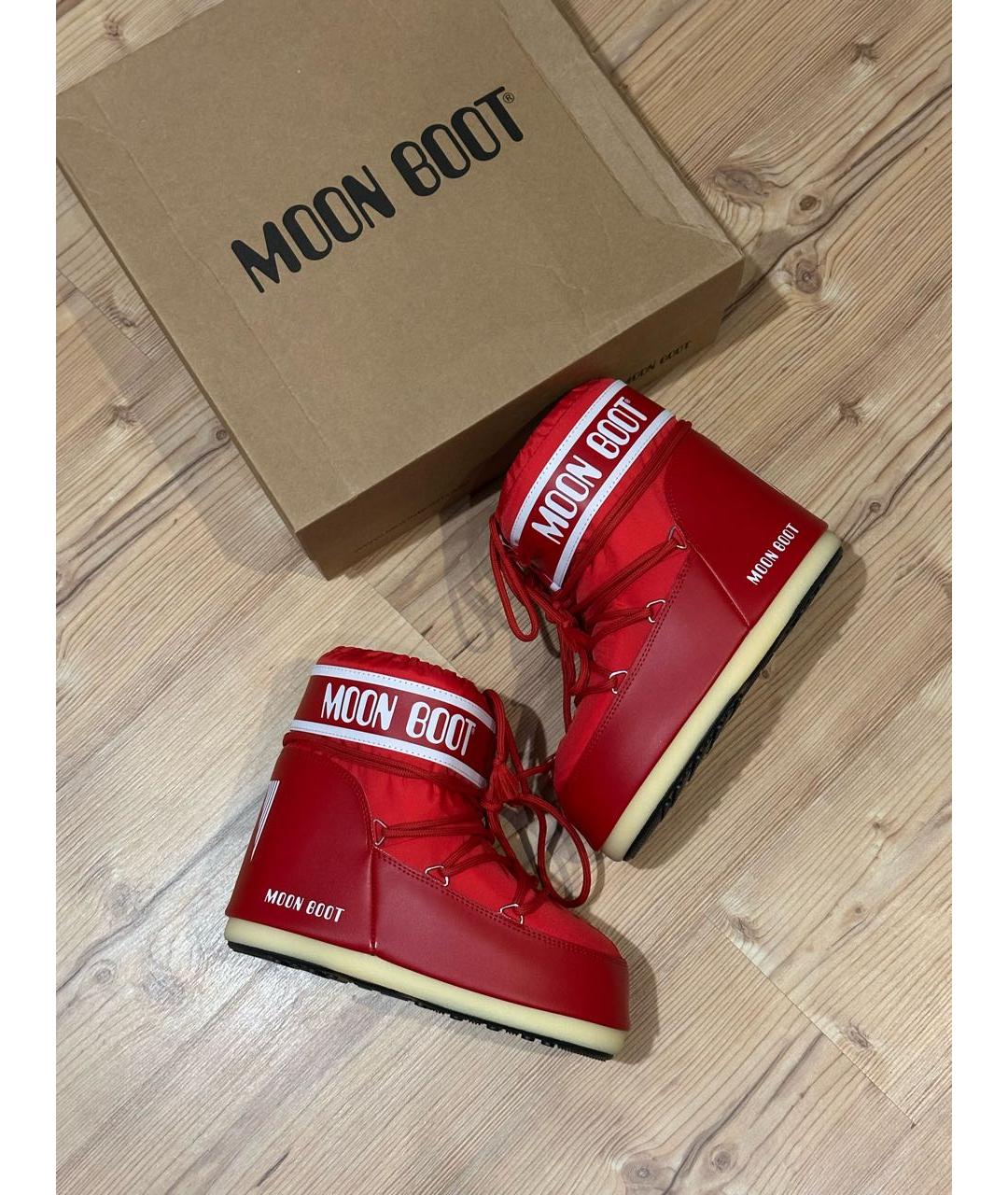 MOON BOOT Красные синтетические ботинки, фото 5