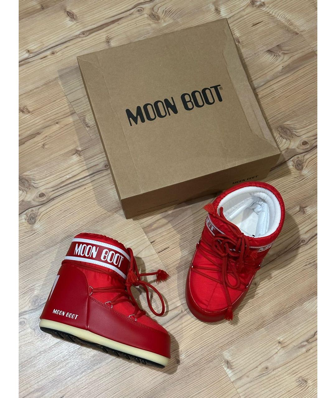 MOON BOOT Красные синтетические ботинки, фото 4