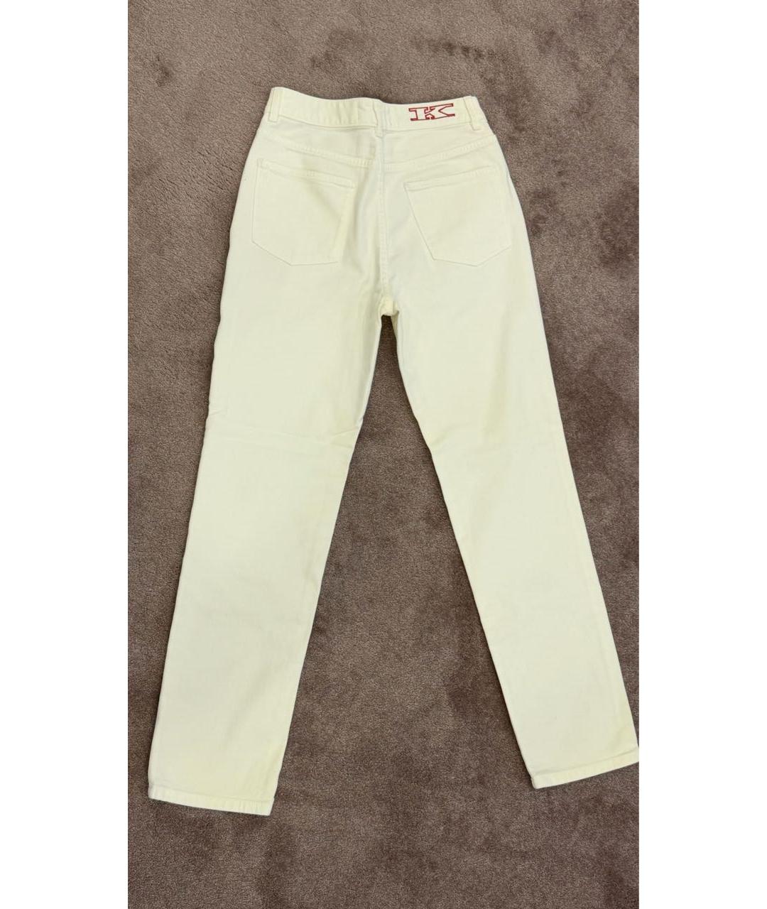 KITON Белые хлопковые прямые джинсы, фото 2