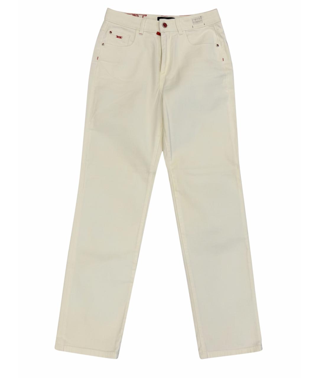 KITON Белые хлопковые прямые джинсы, фото 5