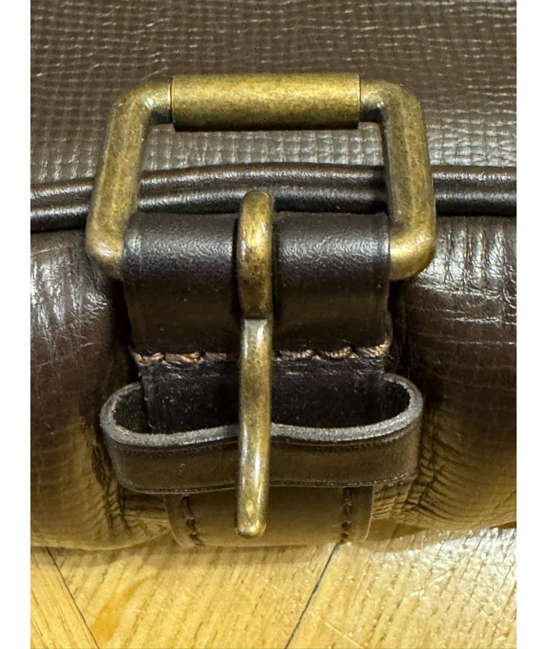 LOUIS VUITTON Коричневая кожаная сумка на плечо, фото 8