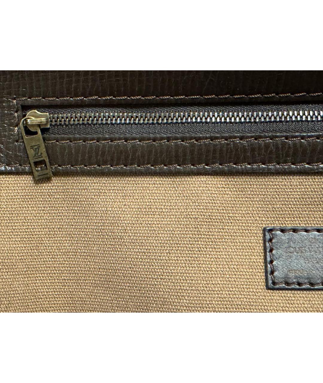 LOUIS VUITTON Коричневая кожаная сумка на плечо, фото 9