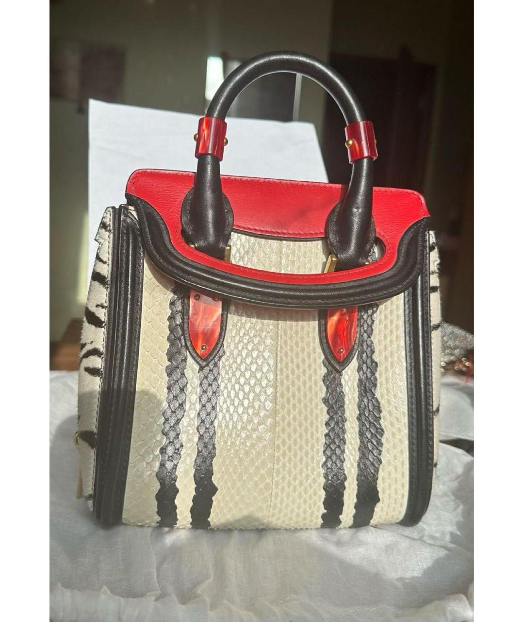 ALEXANDER MCQUEEN Сумка с короткими ручками из экзотической кожи, фото 2