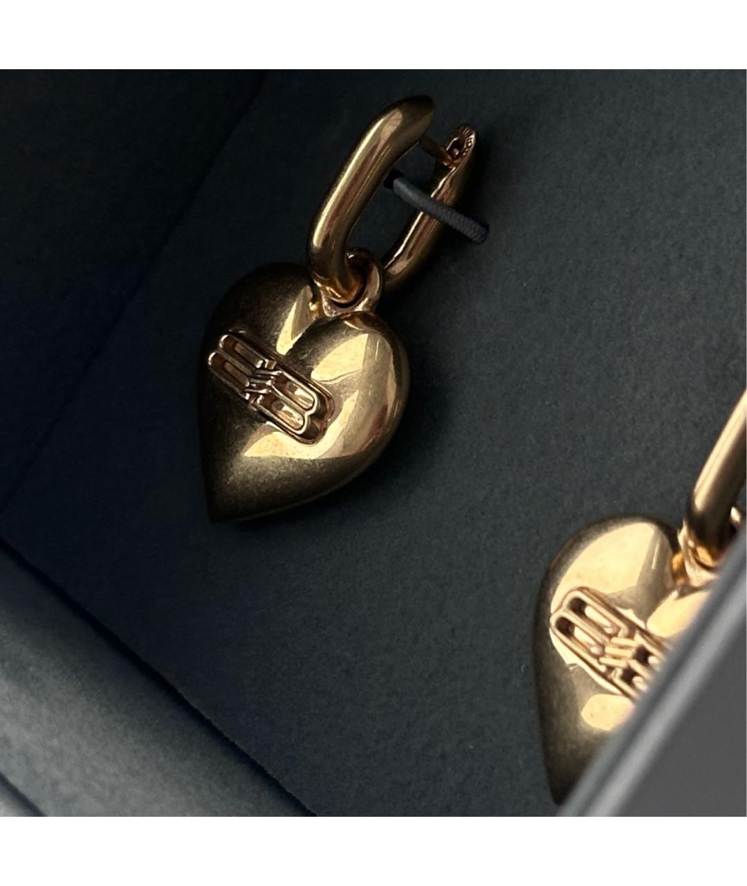 BALENCIAGA Золотые металлические серьги, фото 6