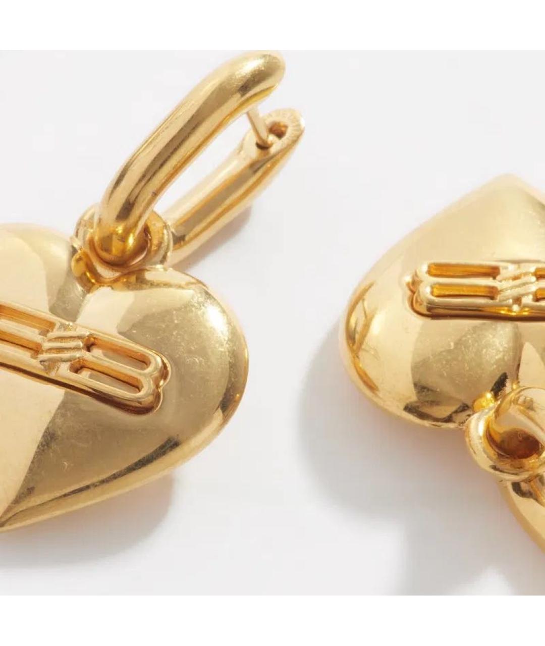BALENCIAGA Золотые металлические серьги, фото 3