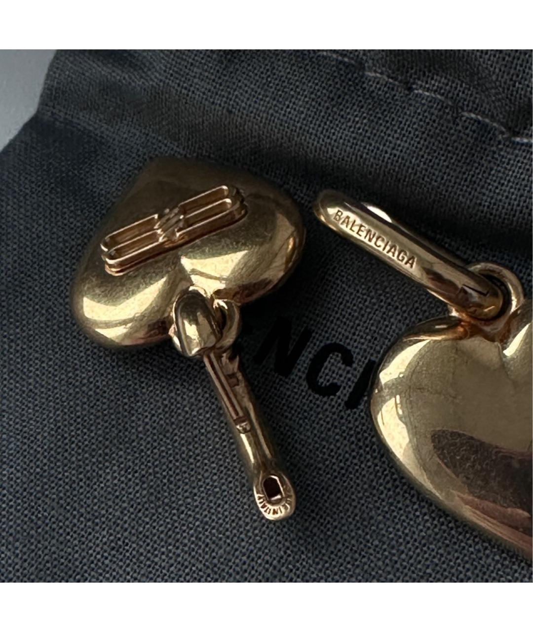 BALENCIAGA Золотые металлические серьги, фото 7
