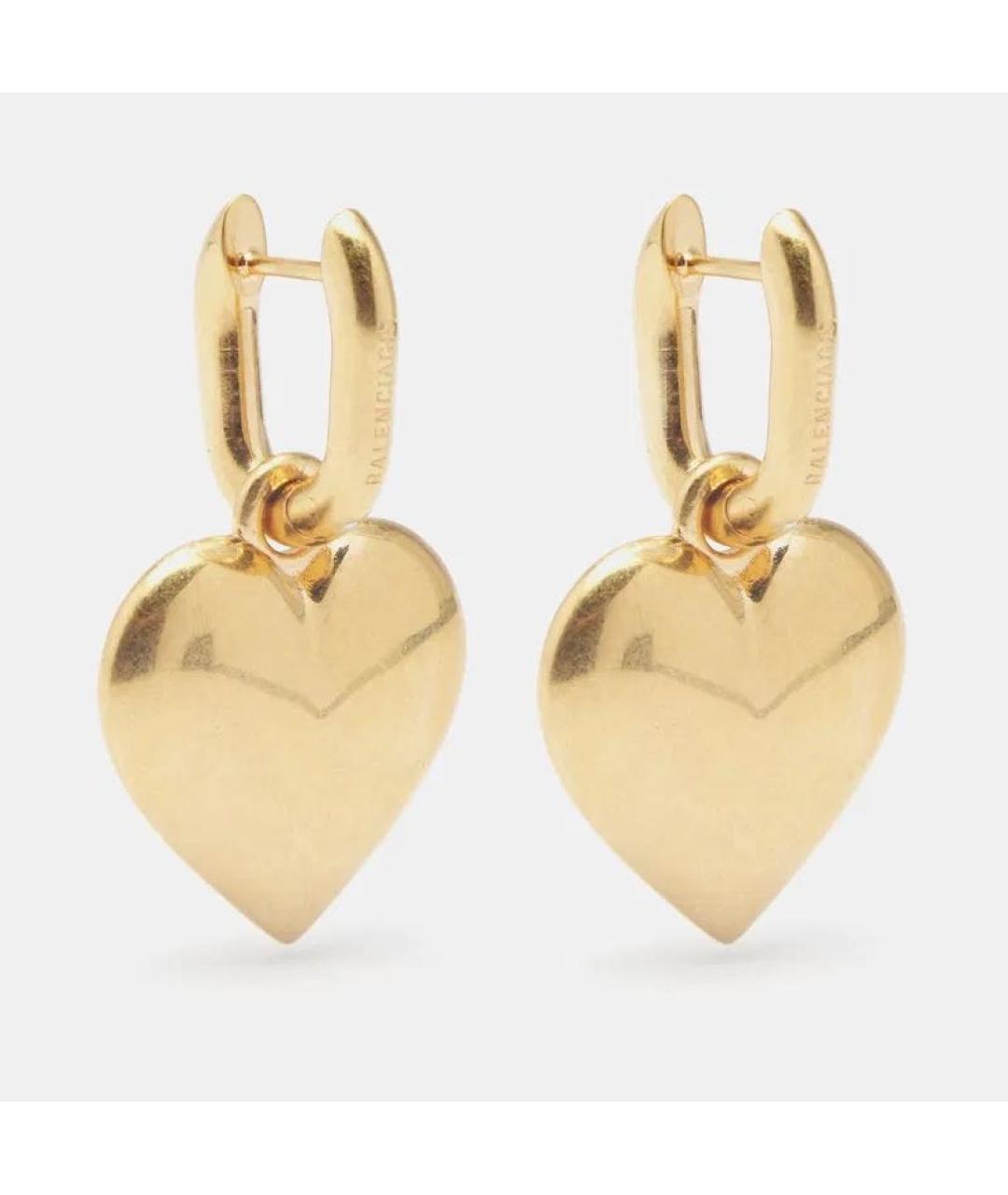 BALENCIAGA Золотые металлические серьги, фото 2