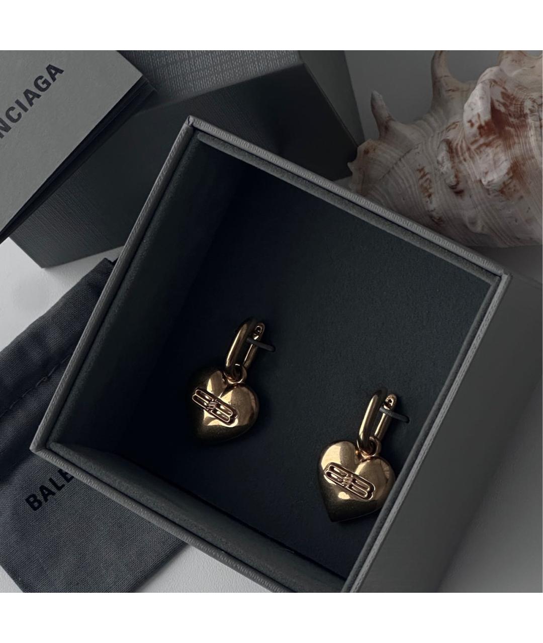 BALENCIAGA Золотые металлические серьги, фото 5