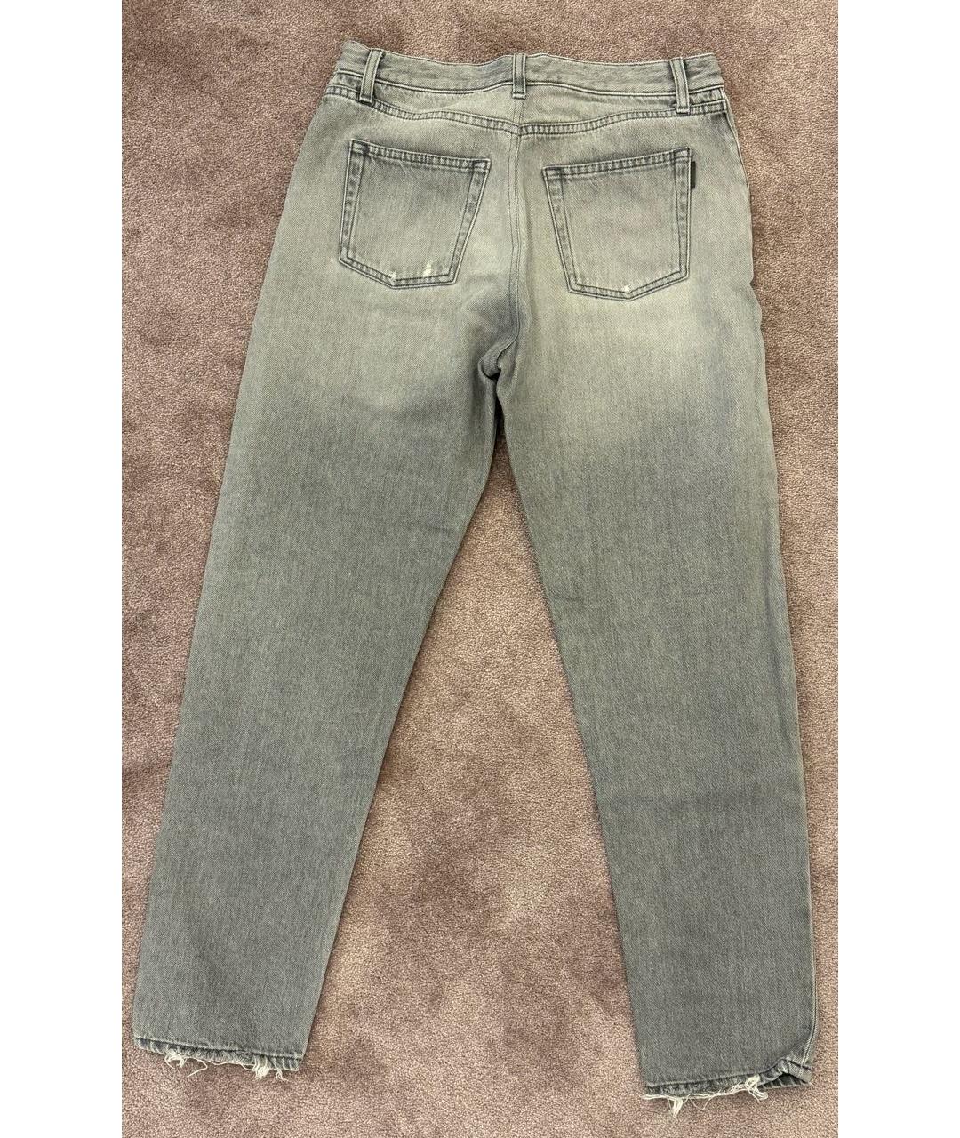 SAINT LAURENT Серые хлопковые прямые джинсы, фото 2