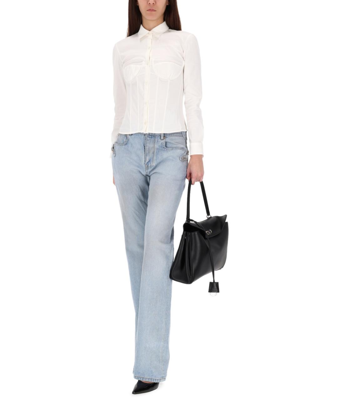 BALENCIAGA Синие хлопковые прямые джинсы, фото 2