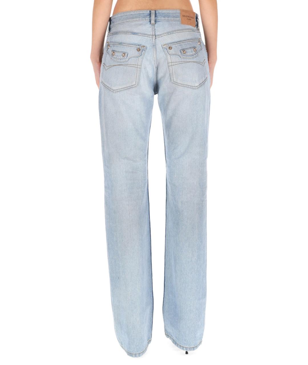 BALENCIAGA Синие хлопковые прямые джинсы, фото 4