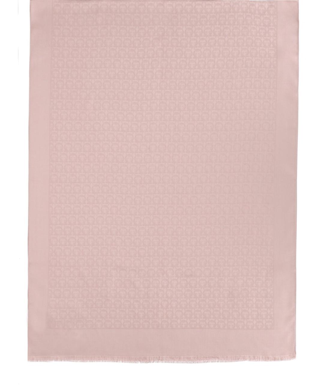 FERRAGAMO Розовый шелковый шарф, фото 2