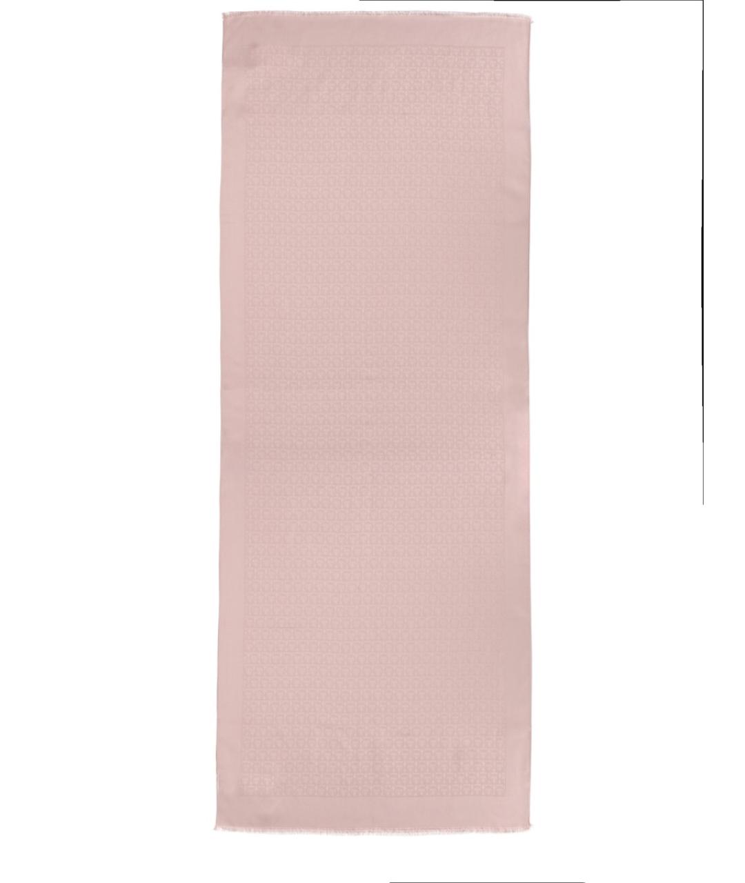 FERRAGAMO Розовый шелковый шарф, фото 1