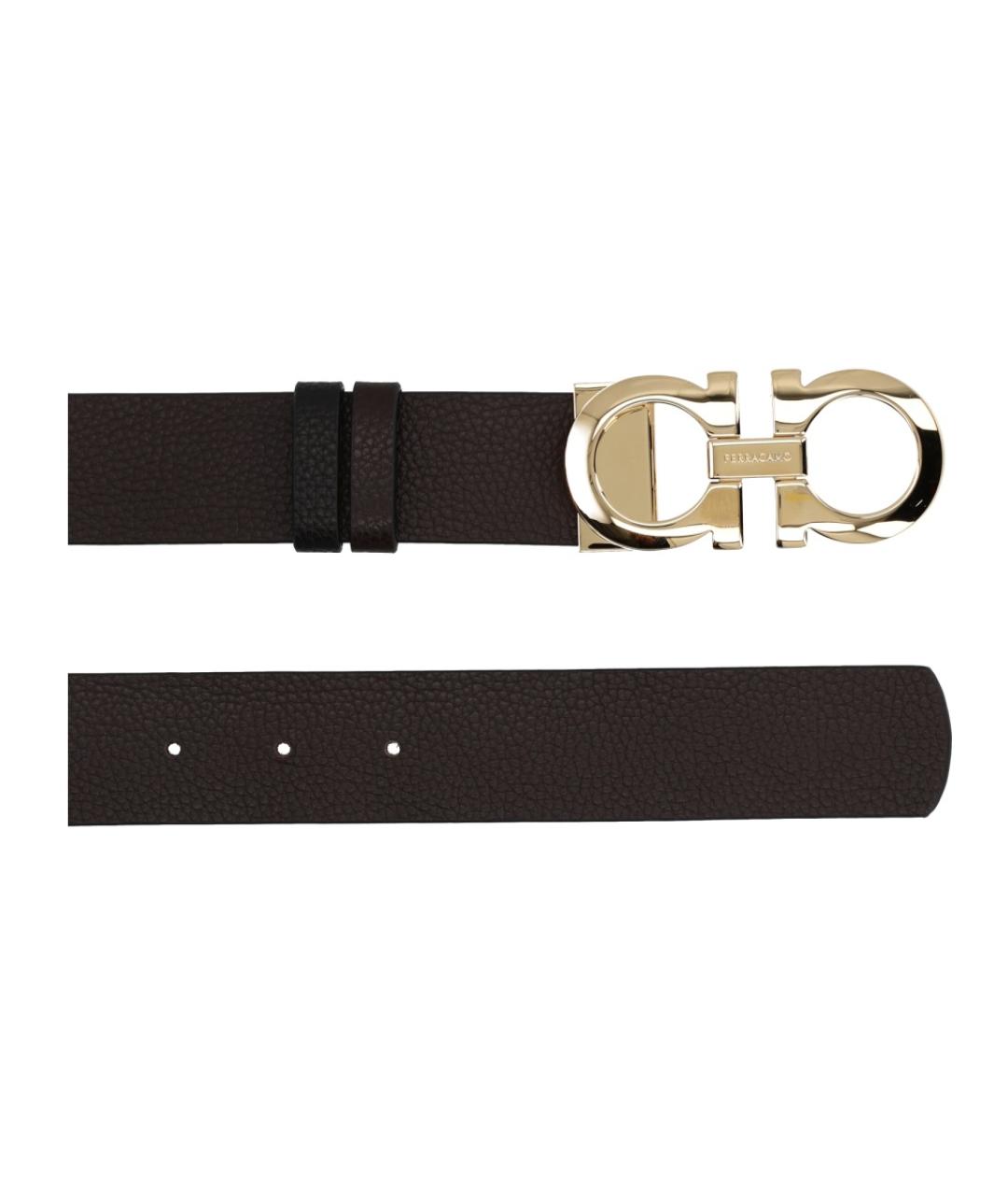 FERRAGAMO Коричневый кожаный ремень, фото 2