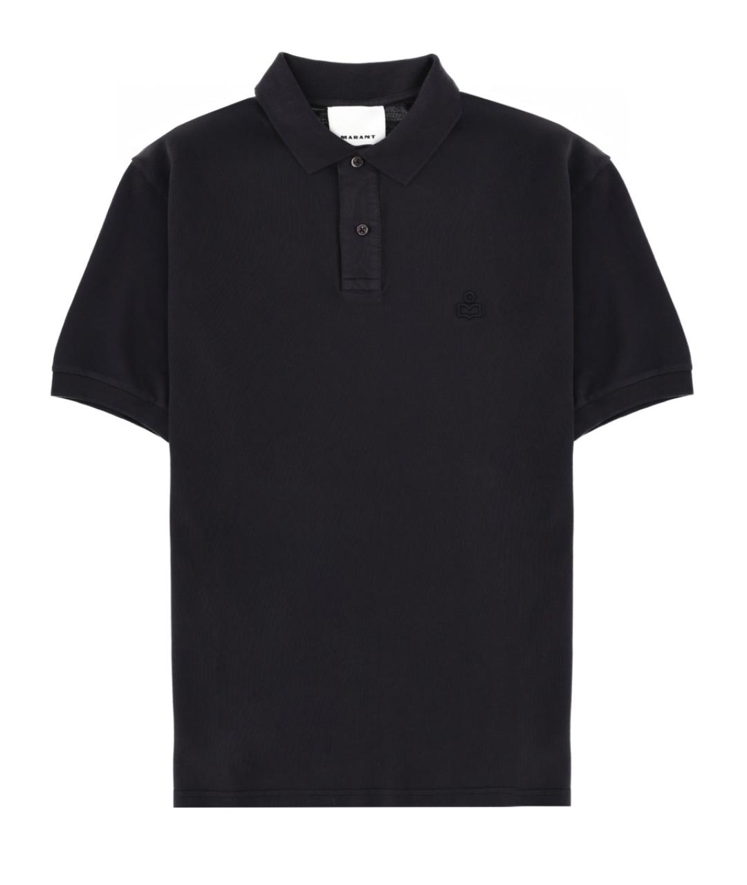 ISABEL MARANT Черное хлопковое поло с коротким рукавом, фото 1