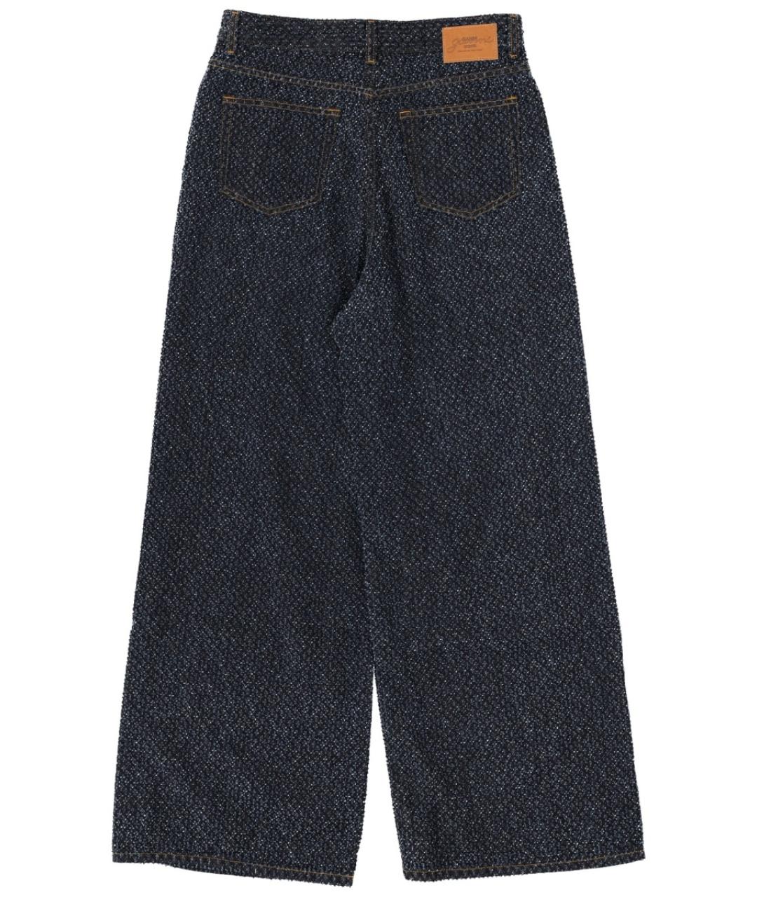 GANNI Синие хлопковые прямые джинсы, фото 2