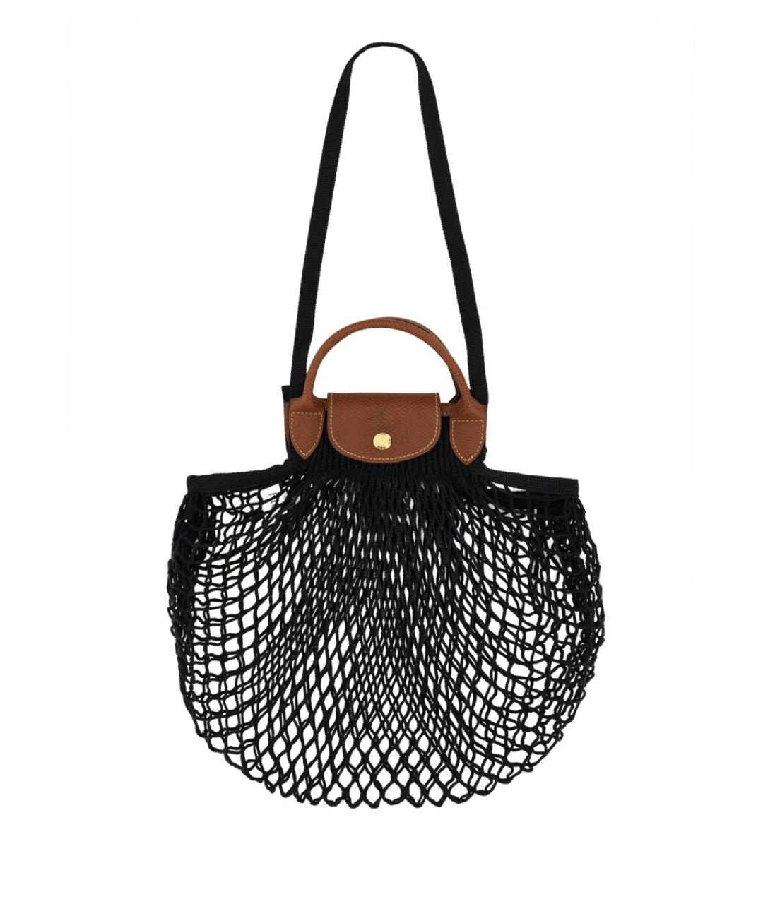 LONGCHAMP Черная пелетеная сумка через плечо, фото 1