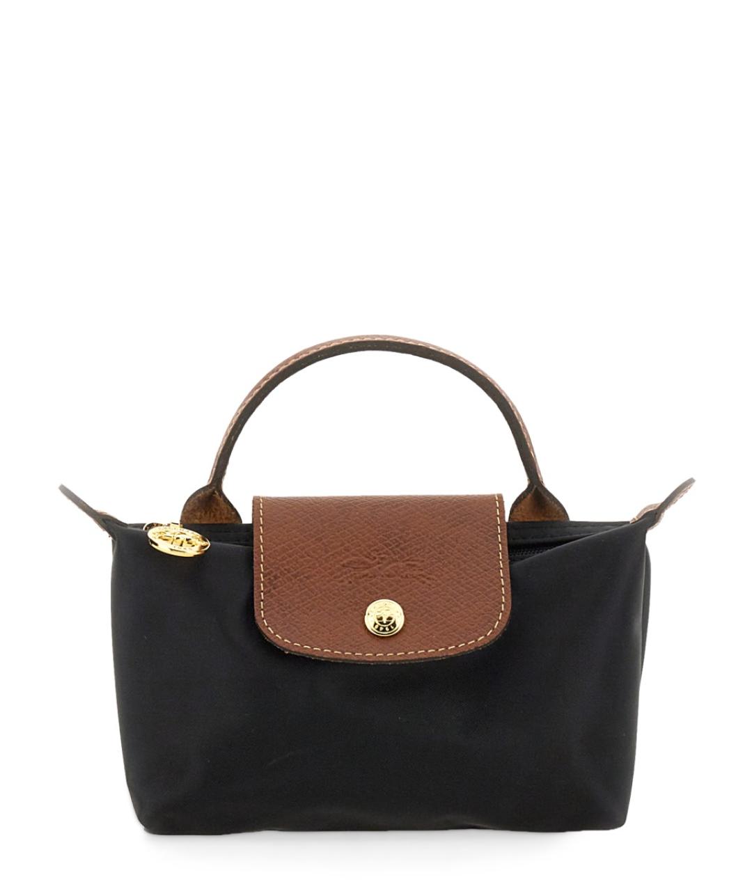 LONGCHAMP Черная синтетическая сумка с короткими ручками, фото 1