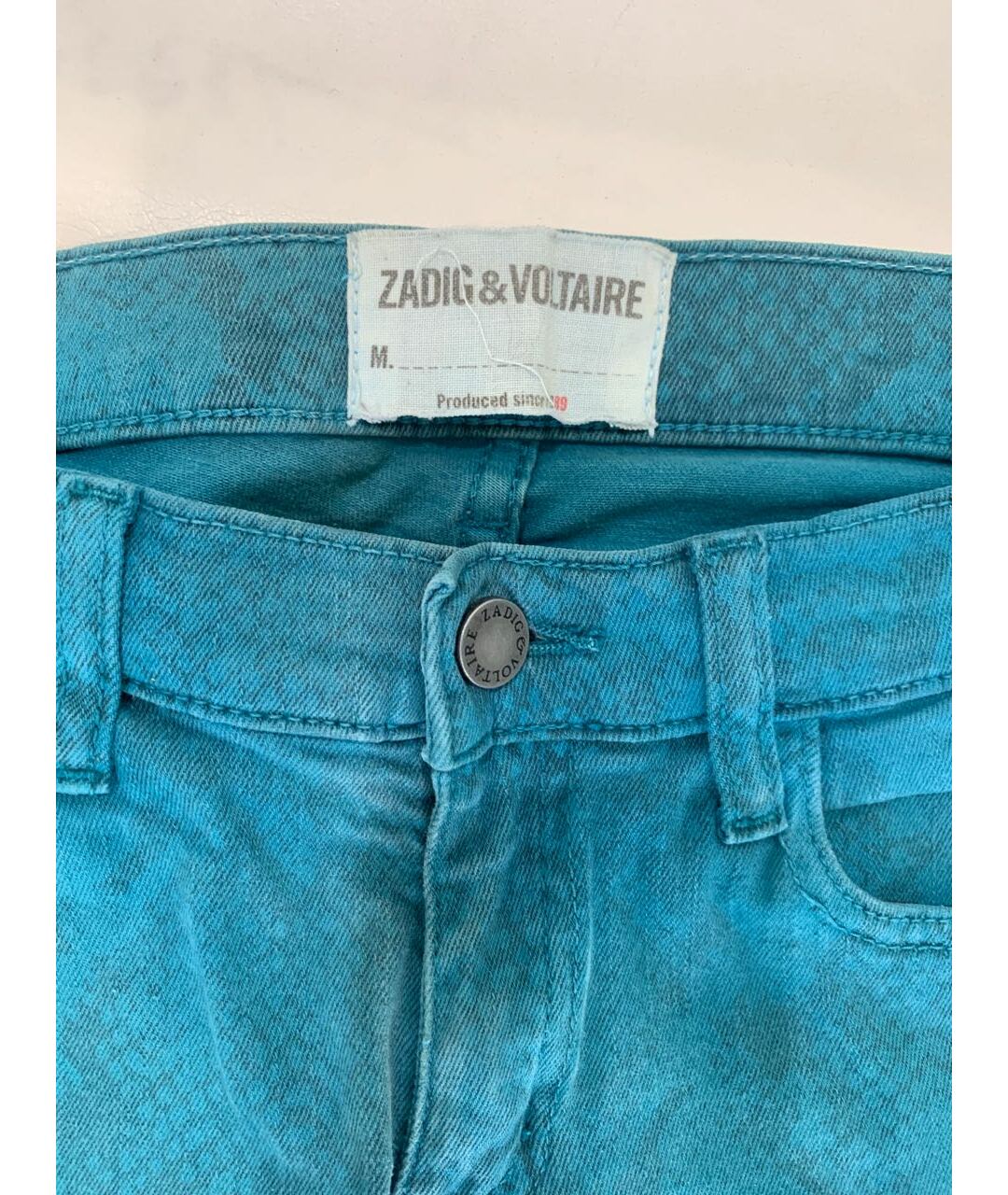 ZADIG & VOLTAIRE Бирюзовые джинсы слим, фото 4