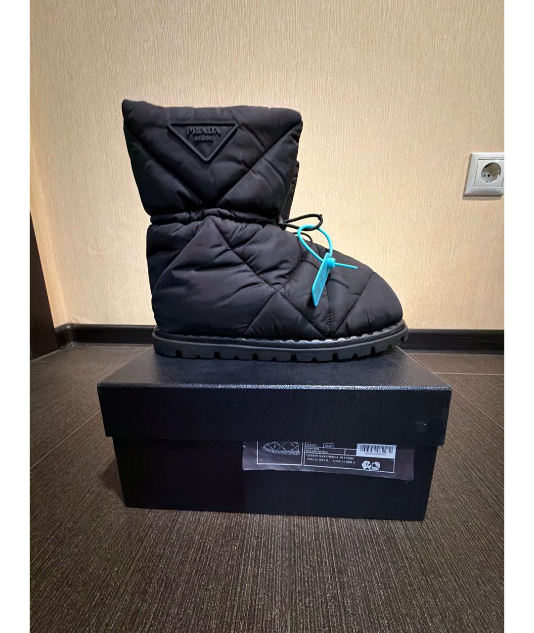 PRADA Черные синтетические полусапоги, фото 4