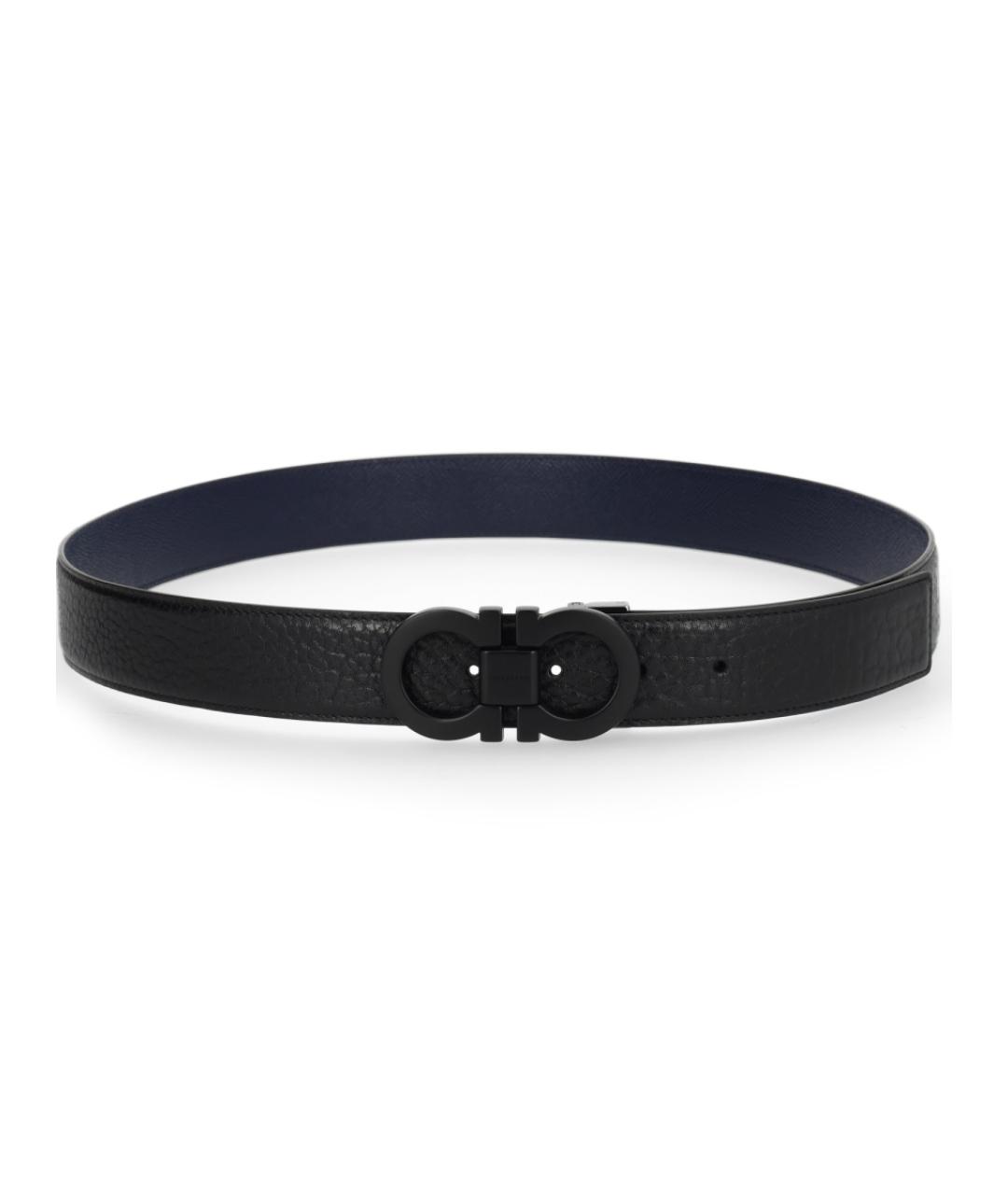 FERRAGAMO Черный кожаный ремень, фото 1