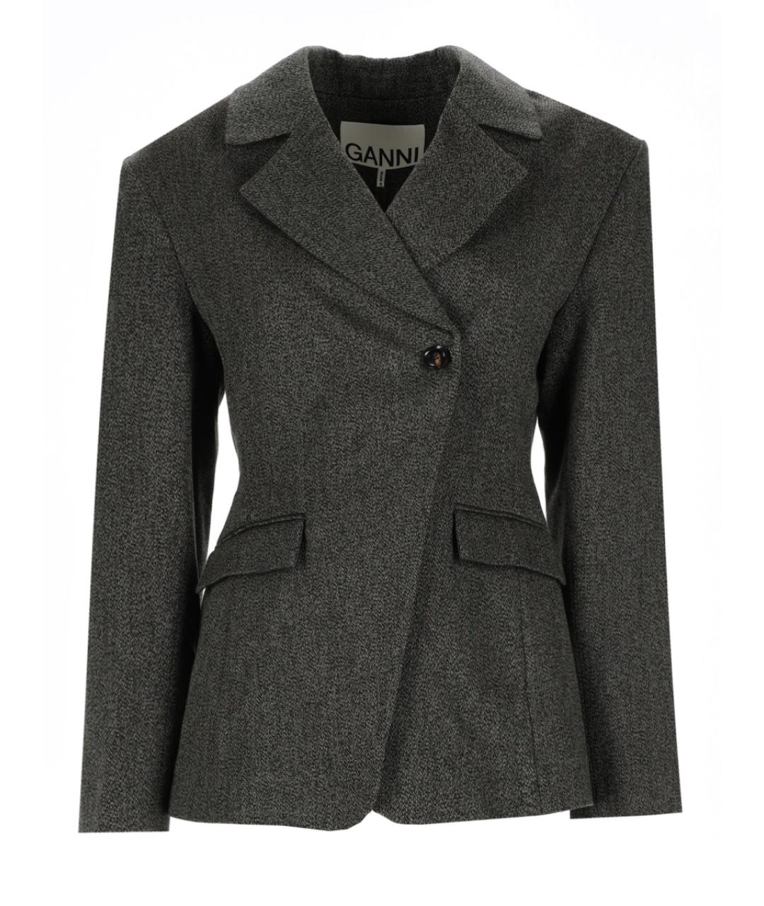 GANNI Зеленый хлопковый жакет/пиджак, фото 1