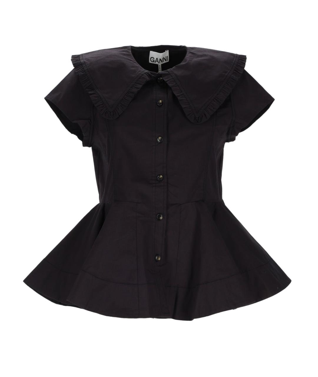 GANNI Черная хлопковая блузы, фото 1