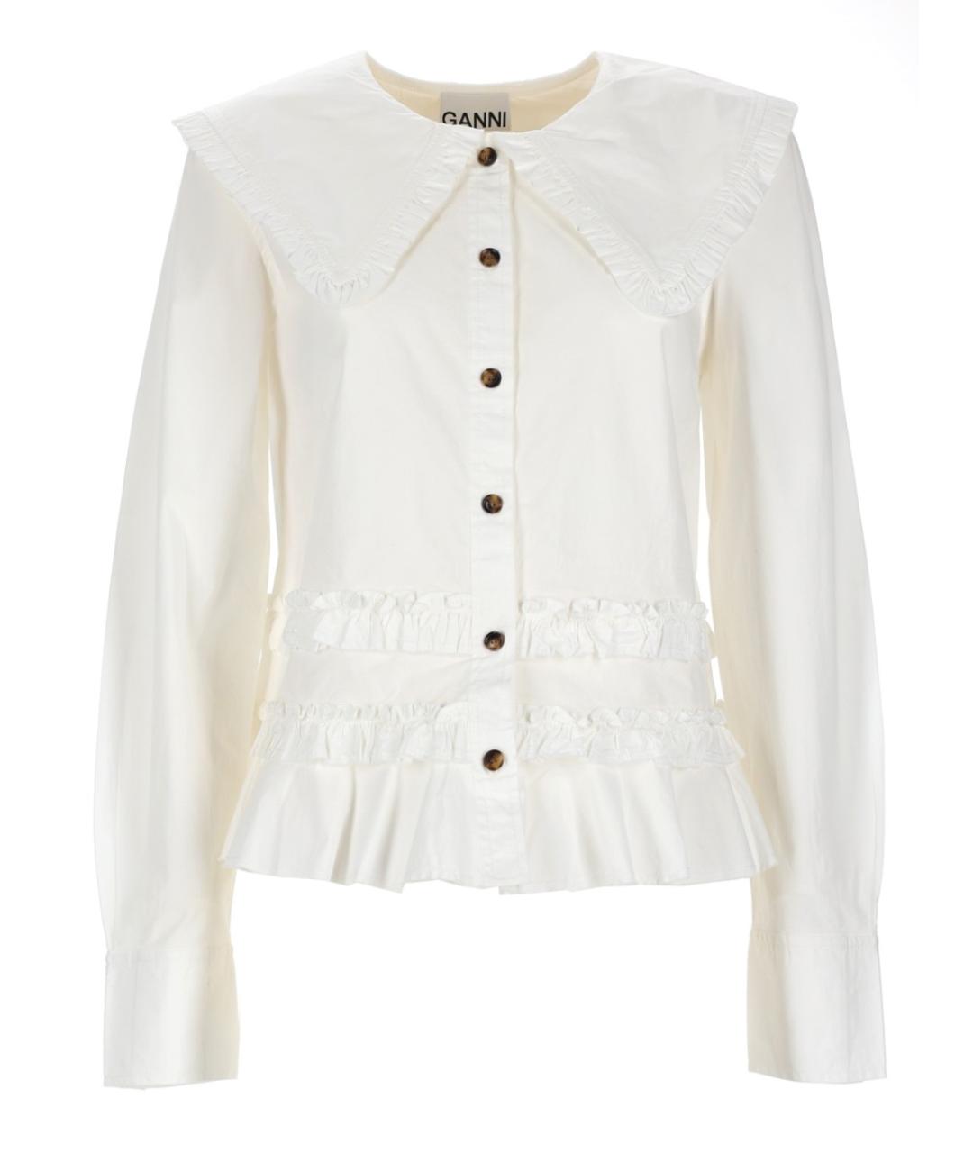 GANNI Белая хлопковая блузы, фото 1