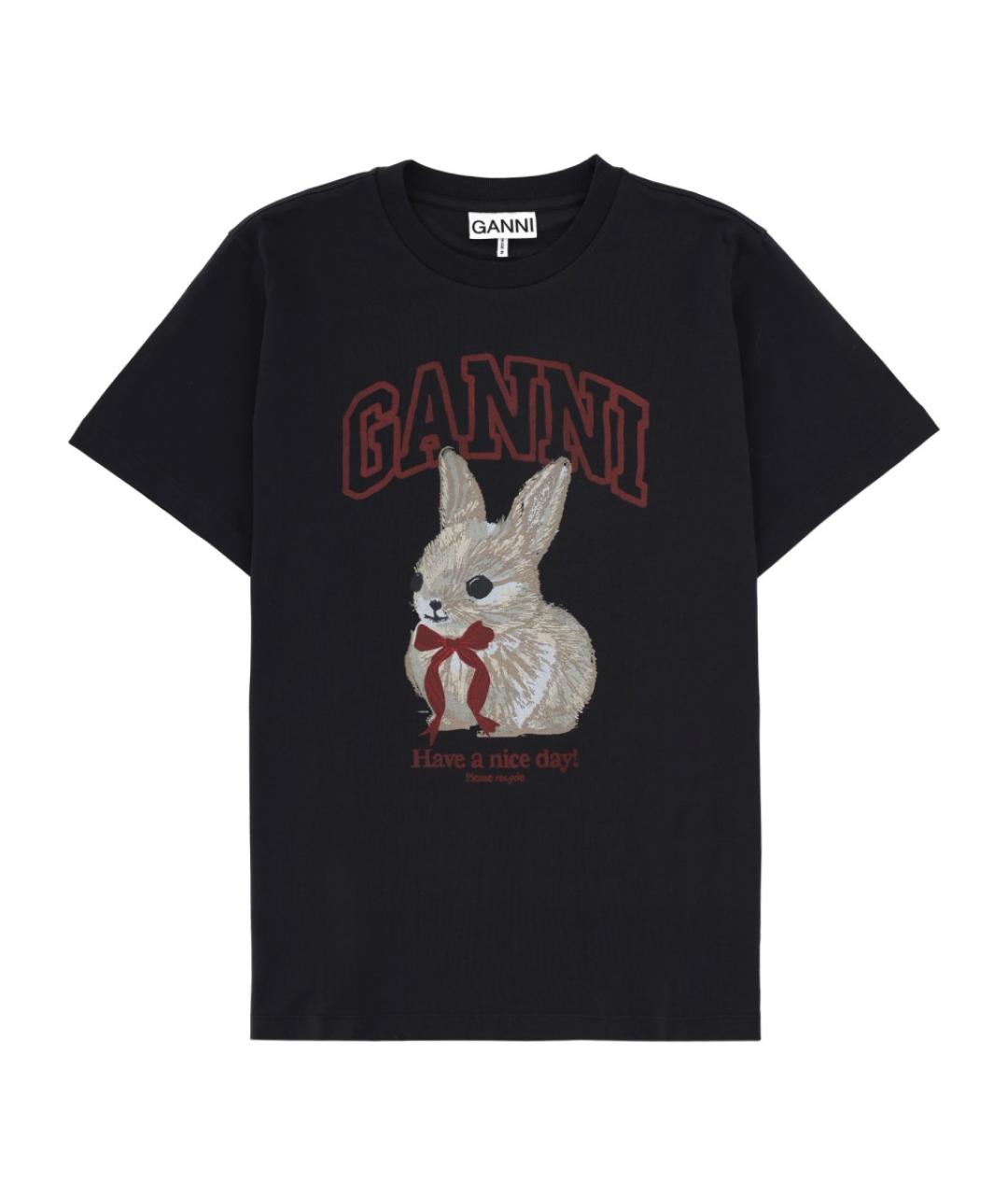 GANNI Мульти хлопковая футболка, фото 1